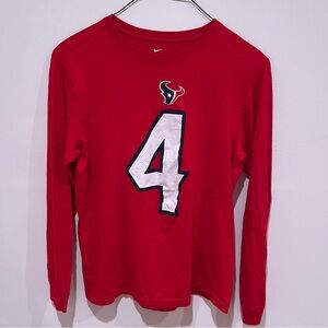 Nike DeShaun Watson Houston Texans Long Sleeve Red Tee